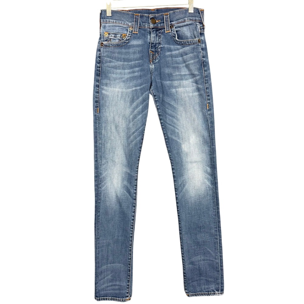 True Religion Jeans Mens 28 Blue Geno Relaxed‎ Slim Medium Wash Horseshoe 28x33